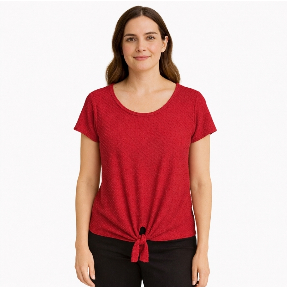 ChaCha Vente Red Swiss Dot Tie Front CoquetteGirl TomatoGirl Festive Sz Med